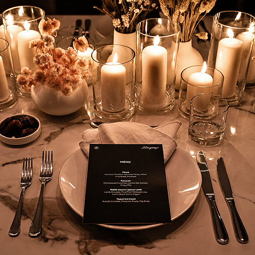 Table setting at BMW Skytop gala